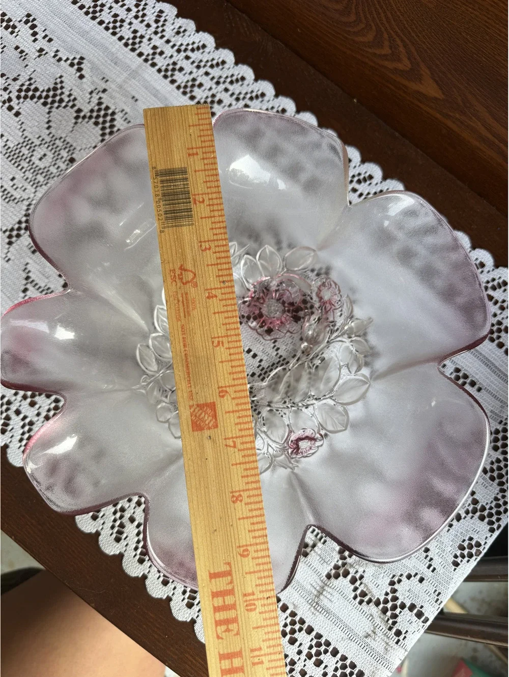 Vintage Mikasa Crystal Frosted Glass Floral Decorative Bowl
